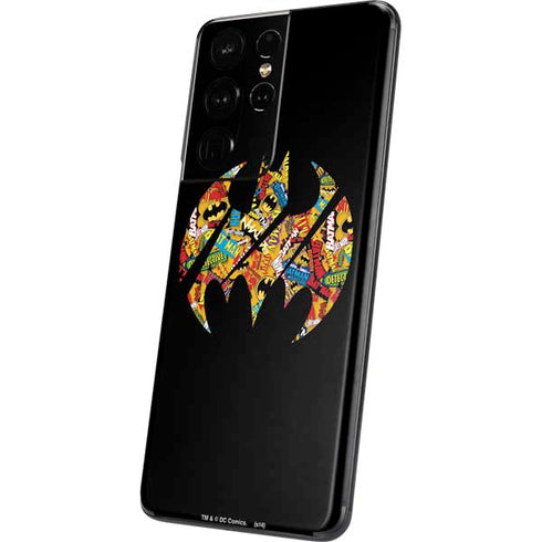 DC Comics Batman Silhouette Logo Vintage Pattern Galaxy S21 Ultra 5G Skin